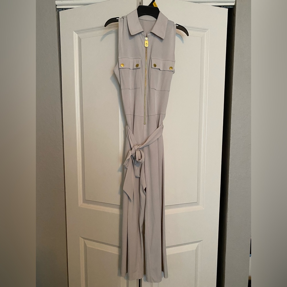 Michael Kors Gray Sleeveless Jumpsuit